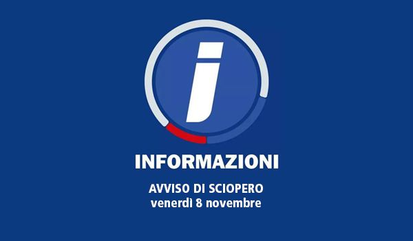 avviso di sciopero FCE venerdì 8 novembre 2024