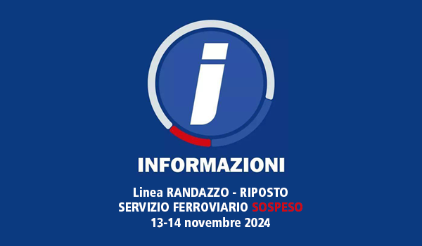 13 e 14 novembre linea Randazzo Riposto sospesa